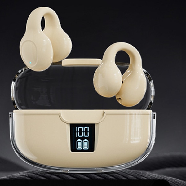 Öronclips Bluetooth Hörlurar Trådlös Digital Display Universell för Sport Arbete Liv Hudfärg