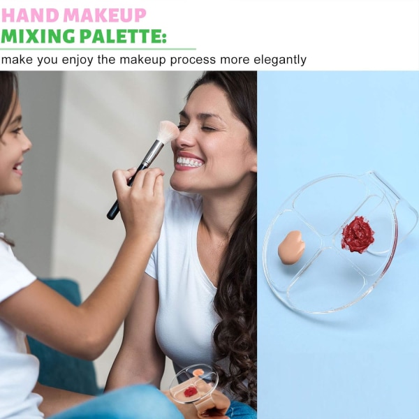 2-Pack Mixing Palette Makeup Handheld Nail Palette läpinäkyvä Ma
