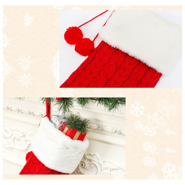 Julstrumpa dekorationsstrumpa VIT White