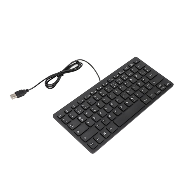 Tangentbord 78 Tangenter Tyst Ultratunt Trådbundet Mini USB-gränssnitt Stationär Dator Litet Språktangentbord Tyskt