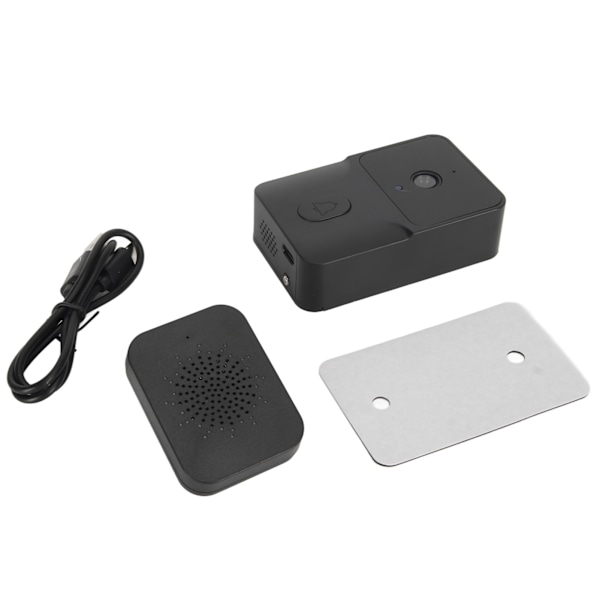 WIFI Video Dørklokke HD 1080P IR Nattesyn Fjernbetjent Visuel Intercom Dørklokke til Hjemmet Sort