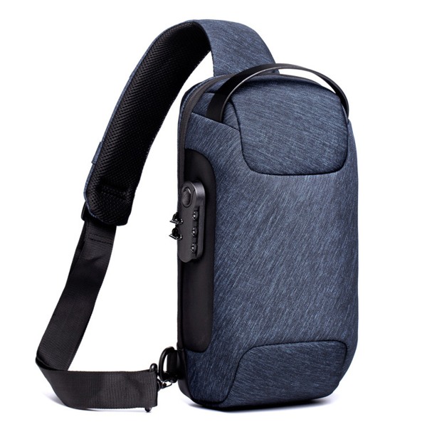 Sling Bag Anti-Theft USB Crossbody Ryggsäck Vattentät bröst