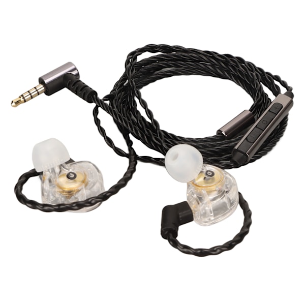 HiFi Kablede Ørepropper Stereo Dynamisk Hybrid 3.5mm Kablede Monitor Ørepropper med Mikrofon for Audiofile DJ-er Sangere