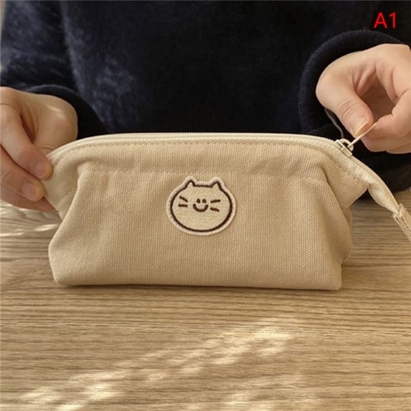 e Case Kawaii Kynälaukku Koululaukku Suuri Beige 9*8*18cm