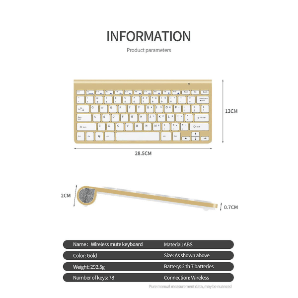 Mini Trådlöst tangentbord och mus Set Mute Key Caps Multimedia Tangentbord för PC Lapto Black