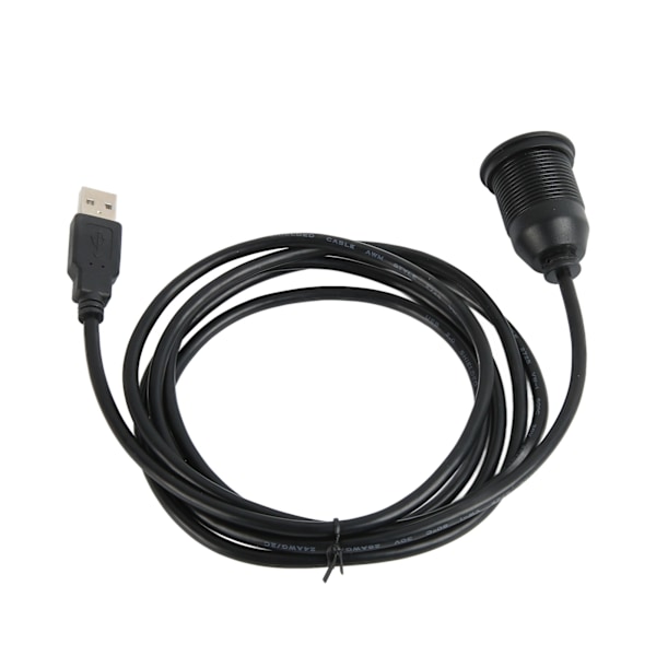 Enkelport USB 2.0 Hane till Hona Kabel 1m Vattentät Dataöverföring Plug and Play AUX Bilfäste Infälld Kabel för Motorcykel
