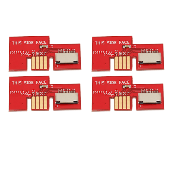 Konsoll Micro Storage Card Adapter Spillkonsoll Minnekortleser for GC SD2SP2 SDLoad SDL 4 stk Rød