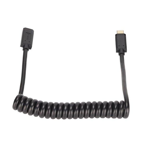 USB C Kabel USB C Hona till USB C Hane 4K 60hz 3A Snabbladdning 10Gbps 1.2m Spiraldesign USB C Strömkabel Hona till Hane Rak Huvud
