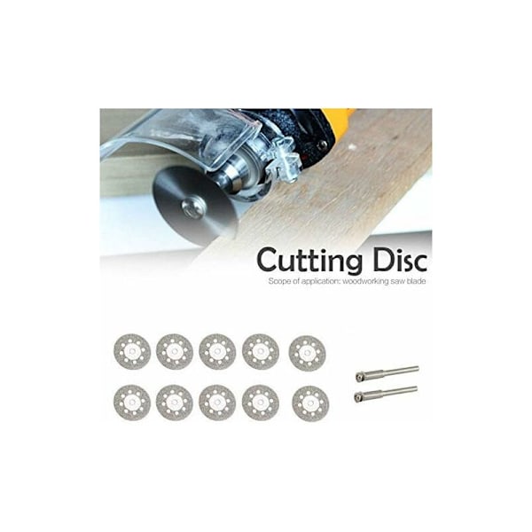 10x Mini Diamant Skæreskive Hjul Savblad Sæt Til Roterende Værktøj, til skæring, savning, trimning, slibning og boring af hårde materialer (22mm)