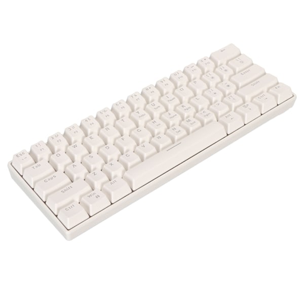 61 Näppäimen Mekaaninen Näppäimistö Kannettava Kompakti 60% Peli Näppäimistö LED-taustavalolla Windows PC Läppärille Valkoinen Pinta Punainen Kytkin