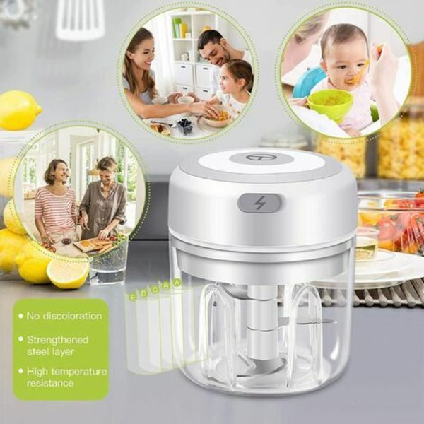 Blender Mixer Elektrisk hackare Liten mixer Vitlökspresshackare Grönsakshackare Lök Vitlöksskärare, Multi-Choppe