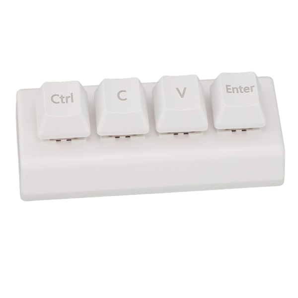 Programmerbart tastatur med 4 taster, støtte for NKRO, rød bryter, Ctrl C V Enter, mini mekanisk tastatur for gaming, kontor, media, hvit
