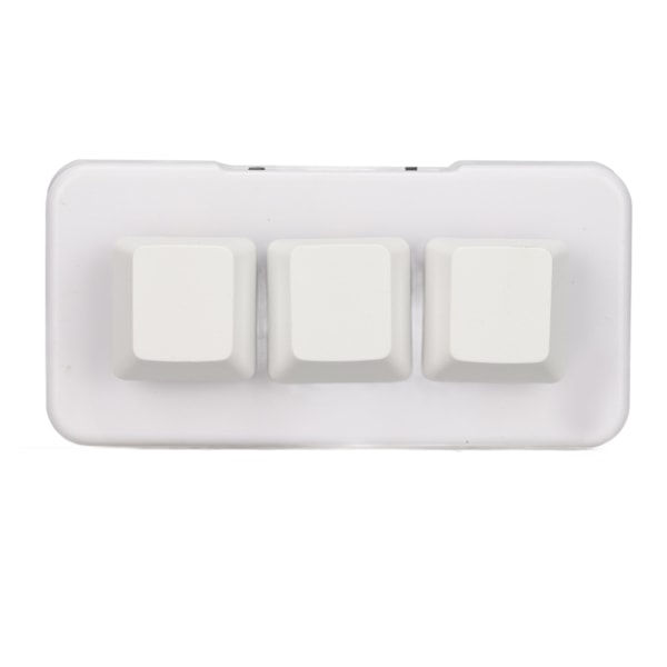 3 Tasters Tastatur RGB Bakgrunnsbelyst 3 Taster USB Grensesnitt Mini Mekanisk Programmerbar Plug and Play Makrotastatur for Datamaskin Hvit