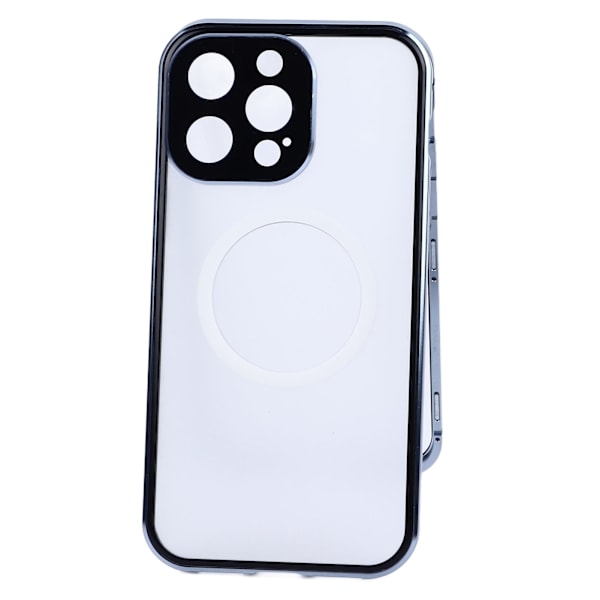 Magnetisk Opladnings Telefoncover Metalramme Blå Trådløs Opladning Anti-Drop Beskyttende Telefoncover til 14 Pro Max
