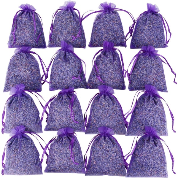 16 lila franska torkade lavendelpåsar askartelulaukku