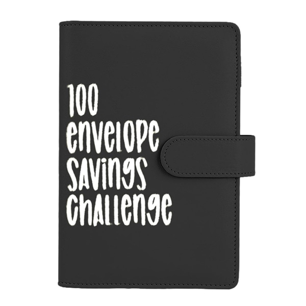 100 Envelope Challenge Binder Enkelt och roligt sätt att spara black