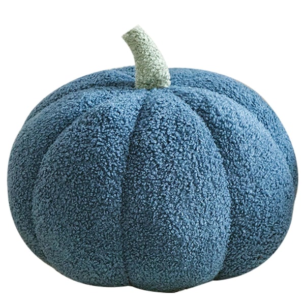 Pehmeä Halloween-kurpitsa plyyshi tyynykoriste sohvalle, fleece-täyteinen heittotyyny, Halloween-kurpitsakoriste Blue 35cm