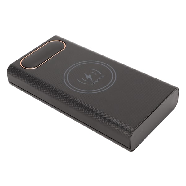 6x21700 Lader Batteriboks Sveisefri Powerbank Boks Kit DIY Batterilader Etui med 22.5W Hurtiglading 15W Trådløs Lading Svart