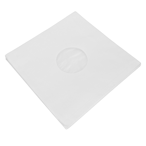 12-tommers platecover 180gsm papir forhindrer statisk elektrisitet, blanke platejakker for LP-plater, album, hvit, 20 stk