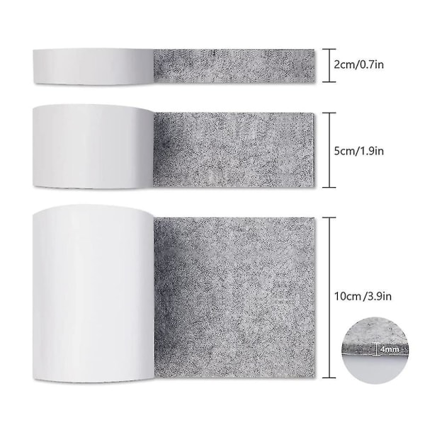 3 rullar självhäftande filt för möbler Klipp valfri form glidmatta (grå)
