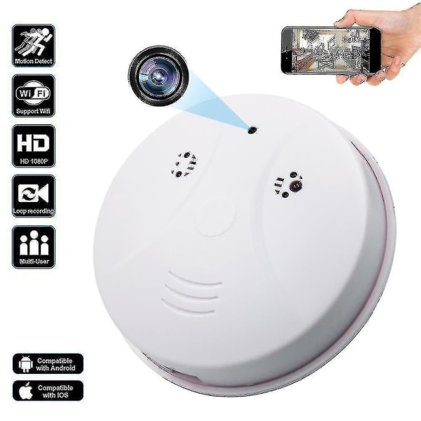 Smoke Detector Design Camera 1080p 2mp Wireless Wifi Micro Hidden Spy Camera