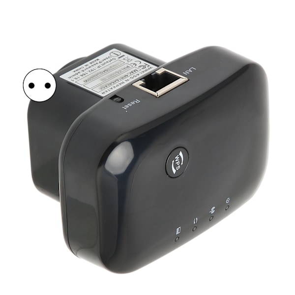 WIFI-laajennin 360 asteen langaton peitto 300Mbp 2.4Ghz LAN-portti 2 tilaa Pistokemalli WIFI-toistin kannettavalle tietokoneelle 100‑240VEU-pistoke