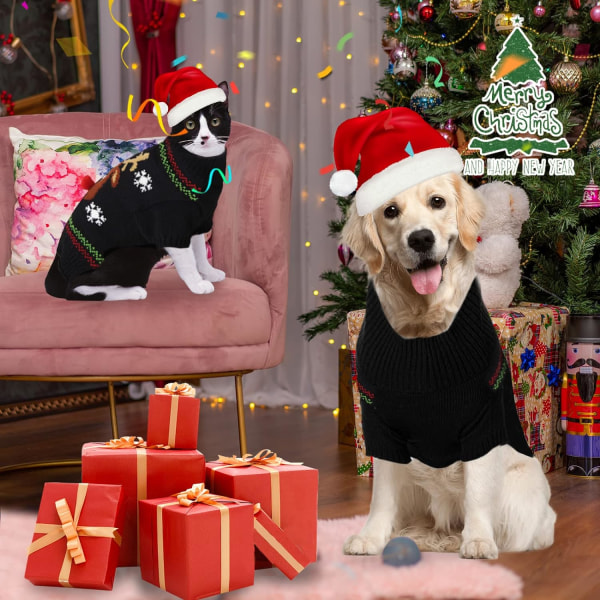 Pet Holiday Ren Ugly Christmas Hundetrøje, Rød Sort Pe