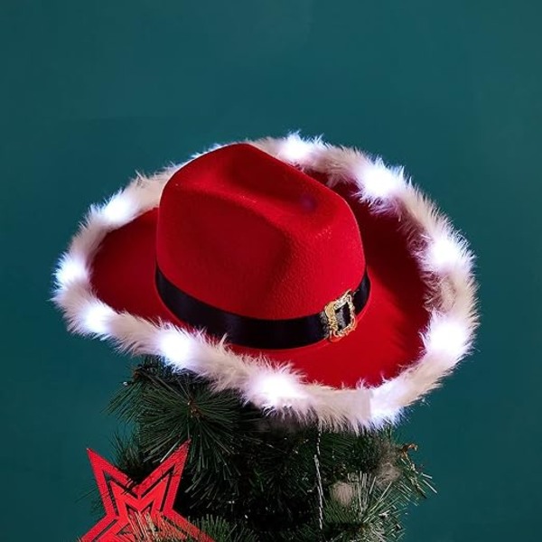 Led Blinkande Jul Cowboy Red Hat