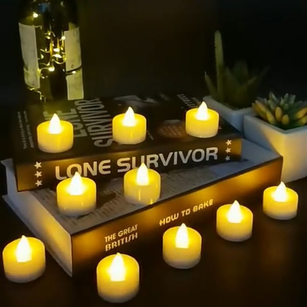 12 stk Flammeløse LED-lys Ellys VARM HVIT VARM Warm white