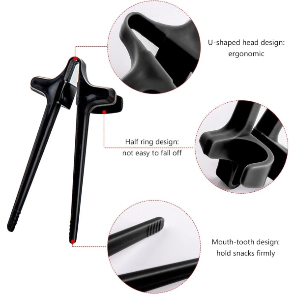 4 stk Finger spisepinde (sort)