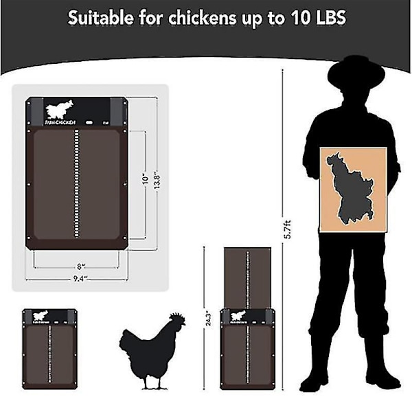 Automatic Chicken Coop Door Opener ,light Sensing Automatic Chi BROWN