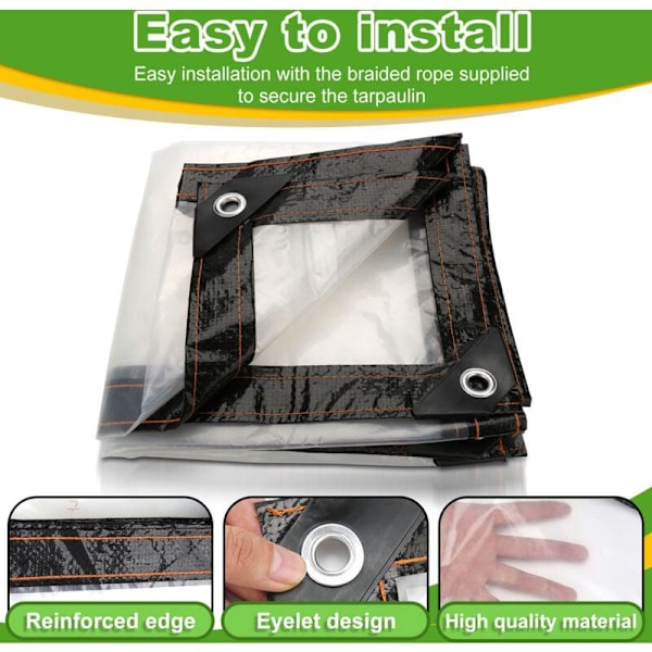 Hengda Gennemsigtig rivefast presenning gennemsigtig beskyttelse army plastik presenning 220 g/m² 3x2M