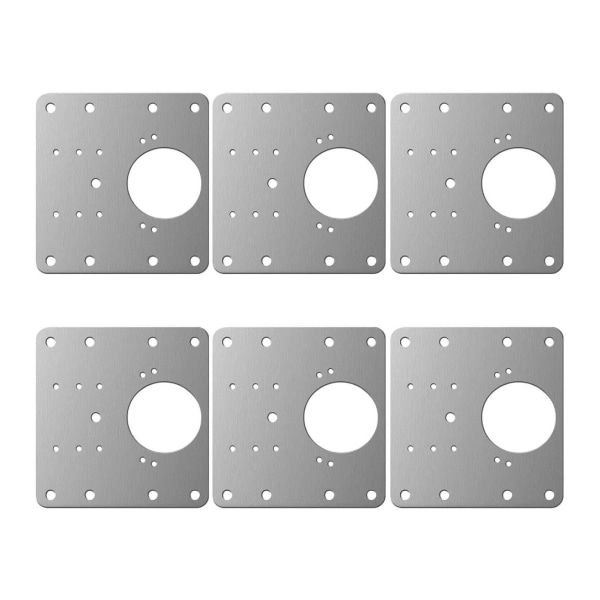 INF Reparationsplatta för gångjärn möbler 9x9 cm rostfritt stål 6-pakke