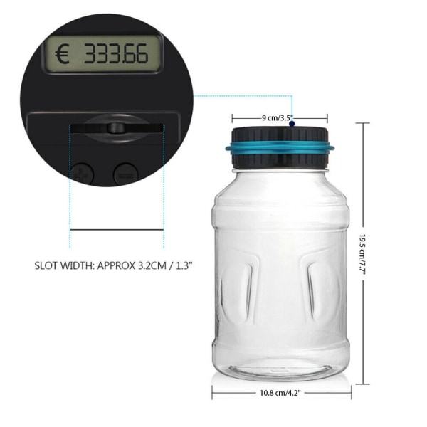Med Counter Piggy Bank Mynt Counter LCD Display Digital