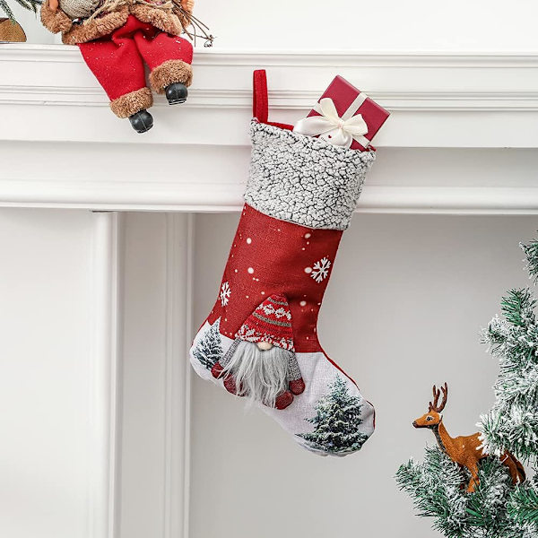 Julstrumpor hängsmycke Santa Claus Snowman Strumpa dekor