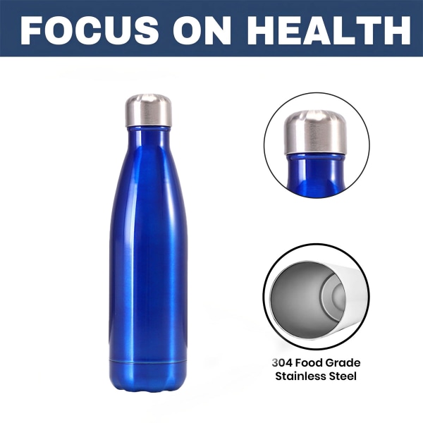 1 stk 304 Isolerte Kaldkopp Sportkopp Bilkopp 500ml Ocean blue