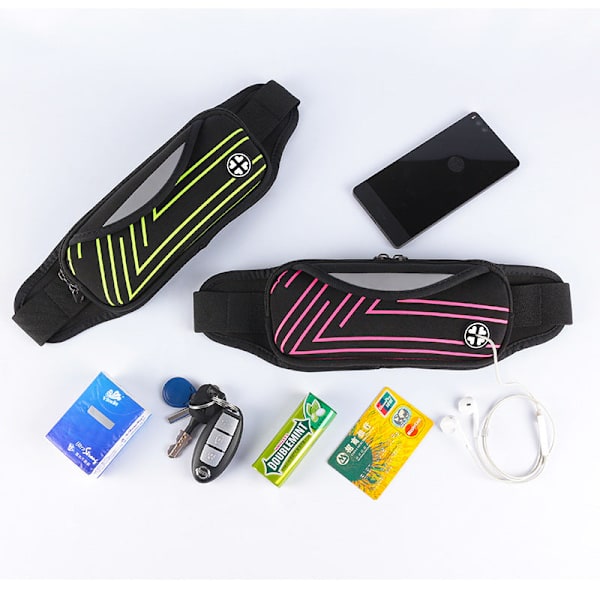 Män kvinnor Fanny Pack Midjeväska Vattentät Stor kapacitet Multifunktionell Utomhus löpning Sporttelefon Black 6-inch