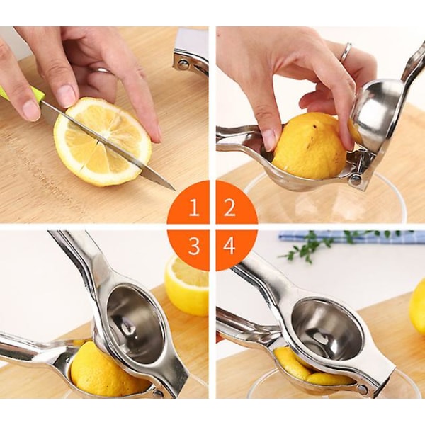Citrusjuicer manuell okrossbar citronpress i rostfritt stål, maximal juice, tål diskmaskin