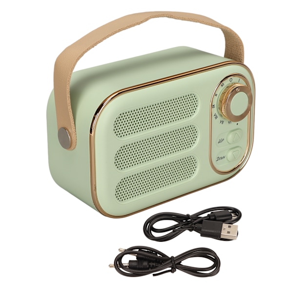Bluetooth-kaiutin Stereo HiFi Ääni USB-lataus Retro Kannettava Langaton Kaiutin Kotiin Matkalle Vihreä