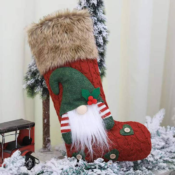 Julstrumpor Ansiktslös Gnomdocka VIT white
