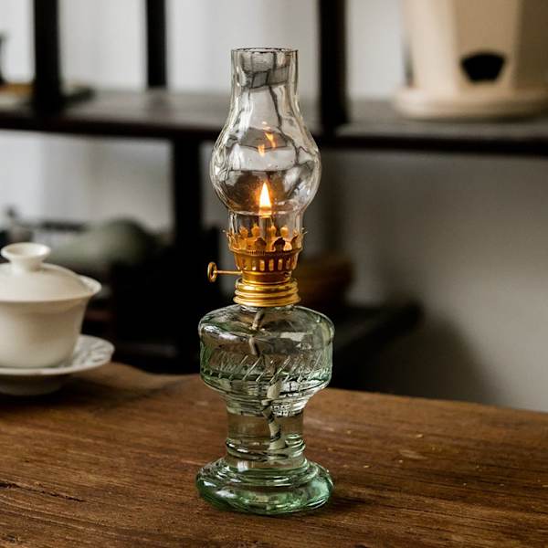 Parafinlampe, retro nostalgisk stormlykt, enkelt glass