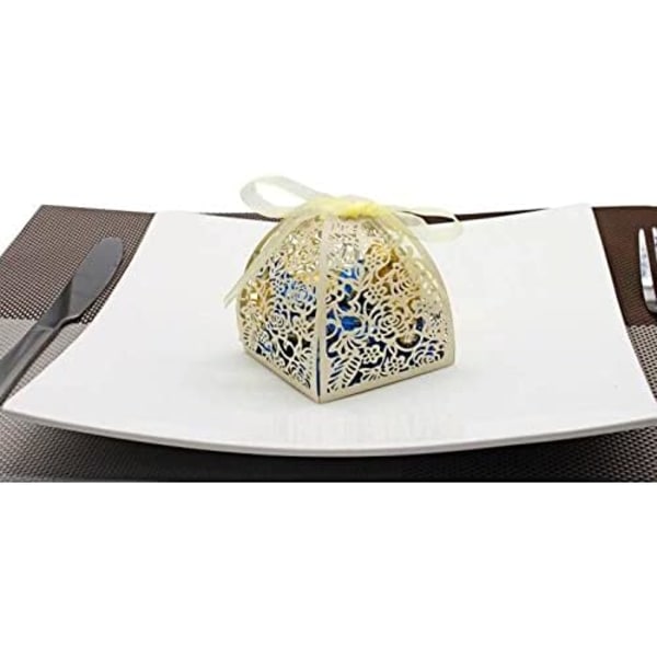 100 kpl Laserleikattuja Ruusu Candy Boxes - Lahjapakkauksia 2,5\" x 2,5\"x