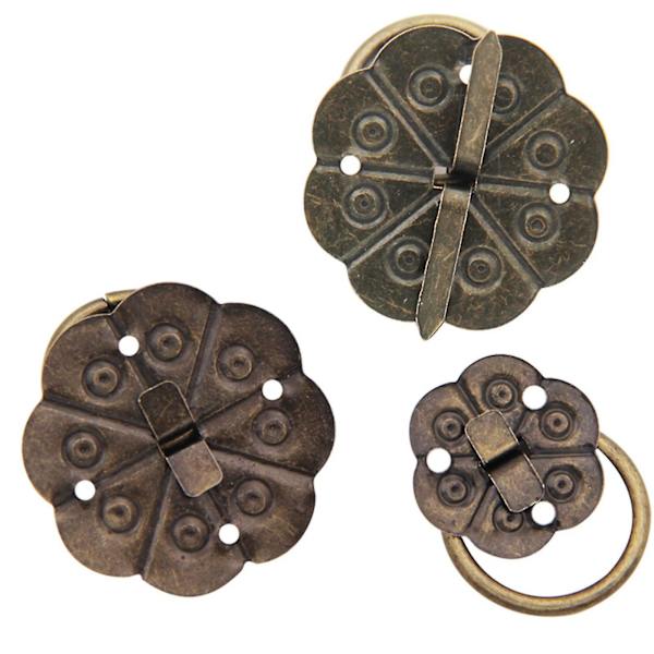 100 stk Mini Skab Lågegreb Antik Skab Håndtag Vintage Ringgreb L-bronze long needle