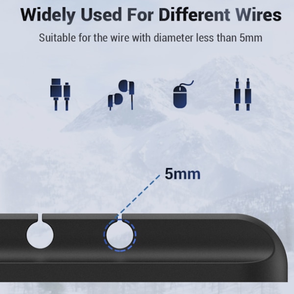 Cable Organizer Cable Clip Hållare Silikon Cable Management 3 holes