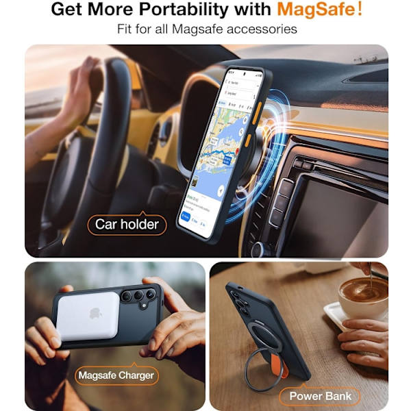 Samsung S24 - Skal MagSafe Stødabsorberende Frostmat Sort Black