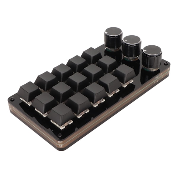 Mini Egendefinert Tastatur 15 Taster 3 Knotter Programmerbar Blå Bryter Hot Swappable Programmering Makrotastatur for Dataspill