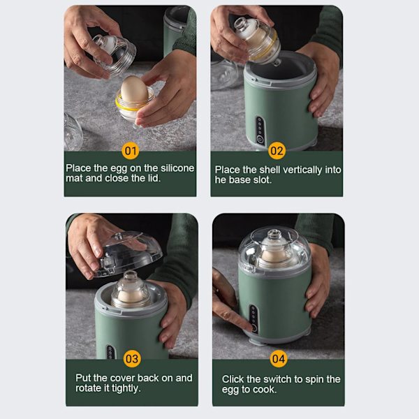 Elektrisk ægshaker fuldautomatisk æggehvidepisker USB opladning Golden Egg Maker Green