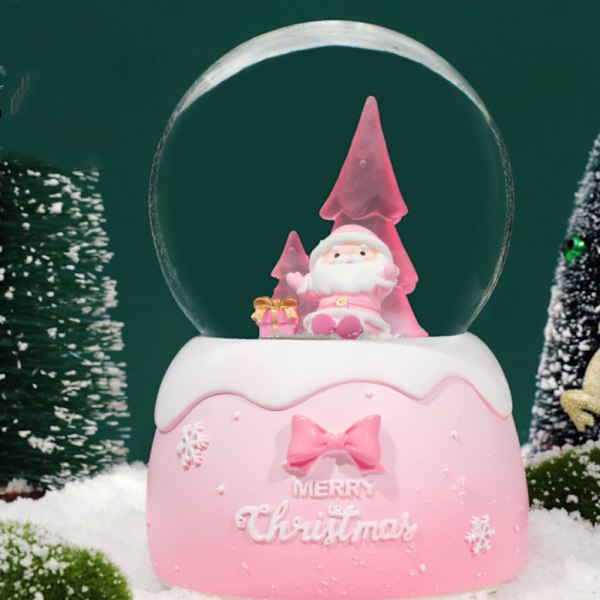 Luovat värilliset valot Uiva lumihiutale Valkoinen kuunvalo lasi kristalli pallo musiikkilaatikko Tanabata Syntymäpäivälahja (Väri: E, Koko: 15 * 11cm)