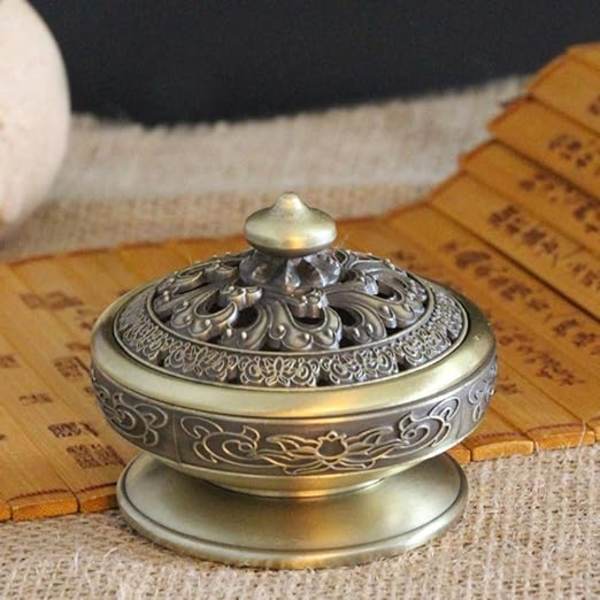 Lille røgelseskar røgelsebrænder Lotus Buddha røgelseholder Vintage