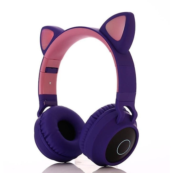 Trådløse Cat Ear Hovedtelefoner Bluetooth Headset Led Light Hovedtelefoner Børn Voksne til Iphone/ipad/PC/TV
